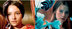 Zeffirelli (1968) on right; Lurhmann (1996) on left